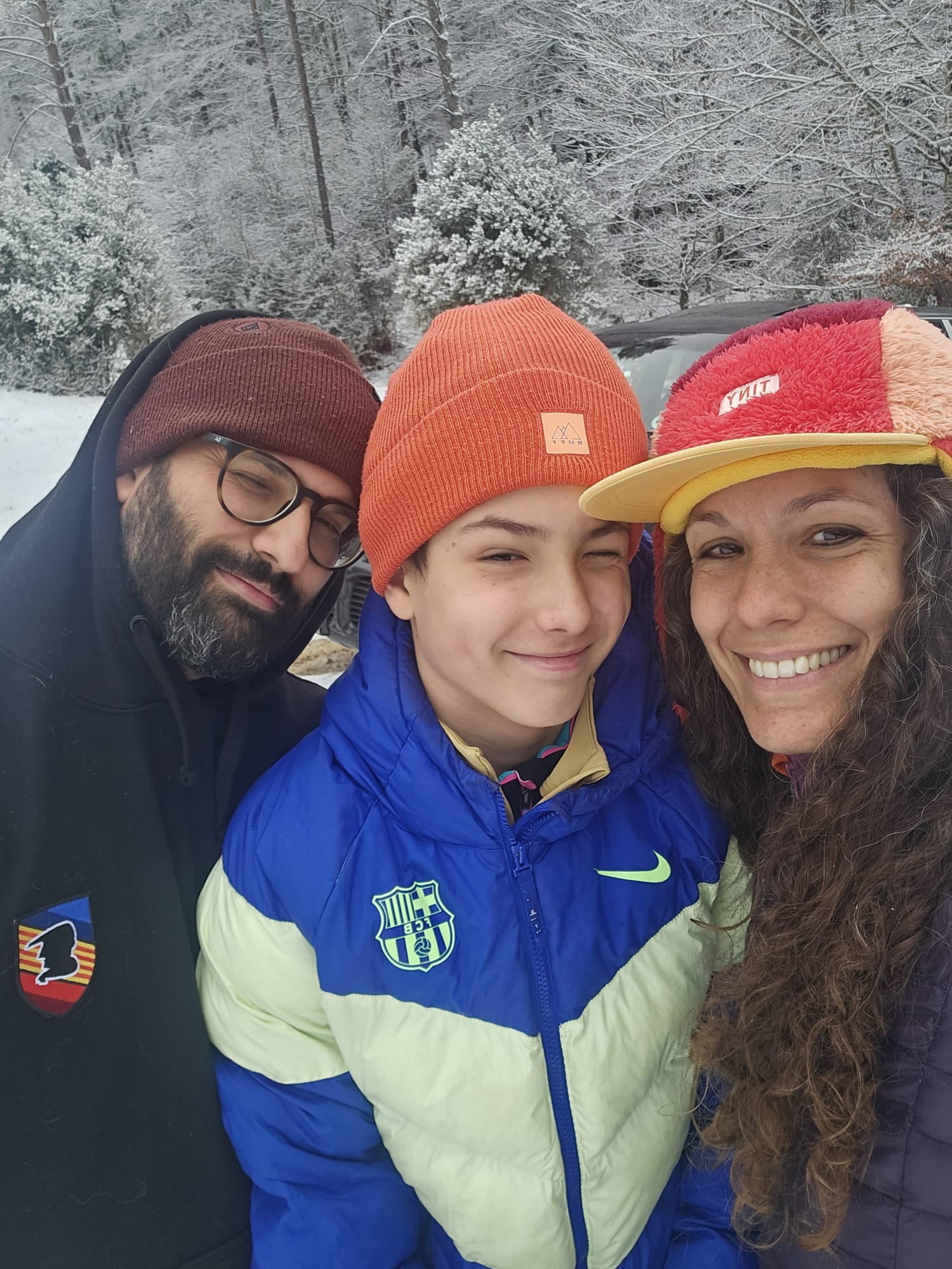 foto familiar en invierno